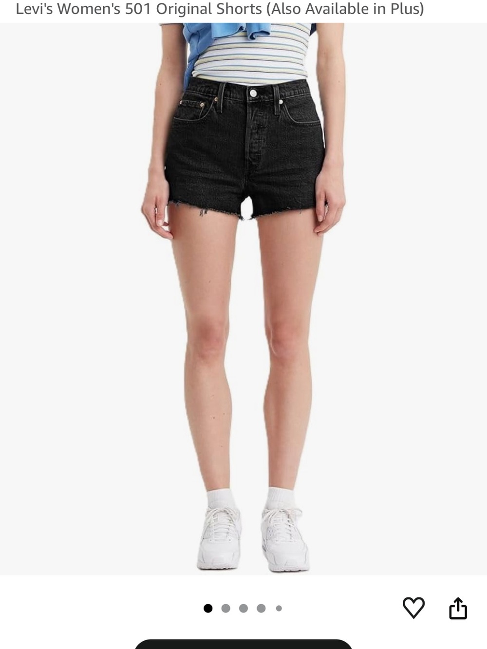 Levi's Black High-Rise 501 Denim Shorts